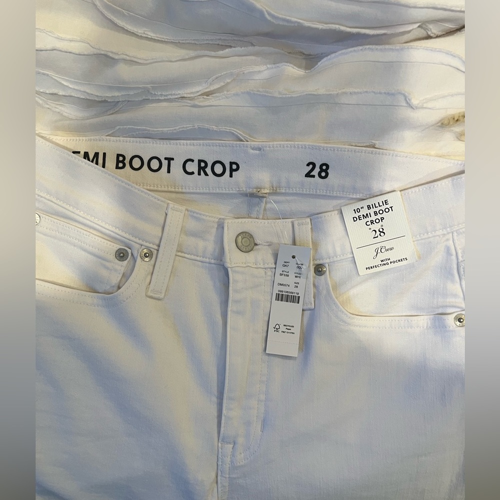 Jcrew White Denim Demi Boot Crop - Picture 7 of 12